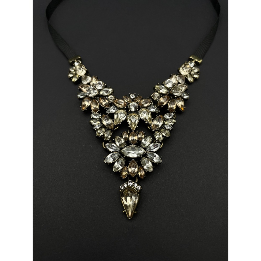 Sugarfix Champagne Crystal Collar Statement Necklace Dressy Glam Jewelry